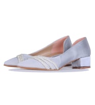 Crista 24-010 Taşlı Kadın 4Cm Topuklu Ayakkabı (Gümüş)