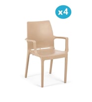Omnipazar SY-2502 Plastik Eve Bahçe Koltuk Sandalye 4'lü Set