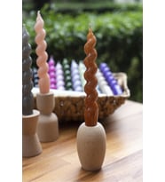 Spiral Taba Şamdan Mum 17 Cm