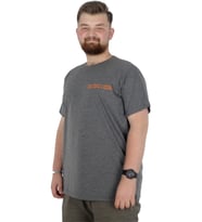 Mode XL Büyük Beden T-Shirt Bisiklet Yaka Human 22168 Antramelanj