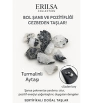Sertifikalı Ham Cüzdan Boy Turmalinli Ay Taşı Kütle - El Taşı - Günlük Koruma Duygusal Denge Taşı (Çok Renkli)