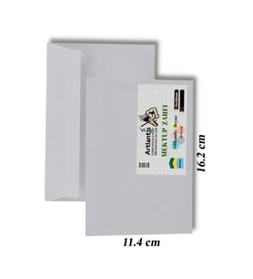 Mektup Zarfı Silikonlu 114x162 Mm 50 Adet 1 Paket Artlantis Cırtlı Beyaz Zarf Takı Zarfı Düğün Para Zarfı