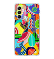 PrintiFy Samsung Galaxy M13 Uyumlu Retro Color 6 Baskılı Şeffaf Köşe Korumalı Antişok Kılıf