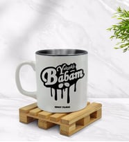 BK Gift Kişiye Özel Yakışıklı Babam Tasarımlı İçi Siyah Renkli Kupa Bardak Model 1