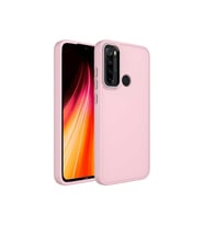 Xiaomi Redmi Note 8 Uyumlu Kılıf Metal Çerçeve ve Buton Tasarımlı Silikon Zore Luna Kapak