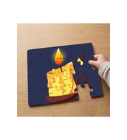 Yanan Sarı Mum Tasarımlı 24 Parça Ahşap Çocuk Puzzle MPK0290