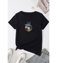 Unisex Nasa Baskılı Tshirt (Siyah)