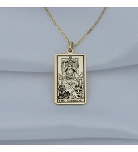Altın Kaplama  Tarot (The Charıot) Araba Gümüş Kolye