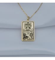 Altın Kaplama  Tarot (The Charıot) Araba Gümüş Kolye