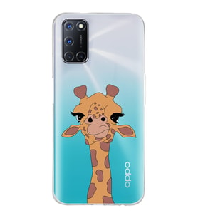Oppo A52/A72/A92 Uyumlu Zürafa Tasarımlı Şeffaf Telefon Kılıfı
