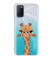 Oppo A52/A72/A92 Uyumlu Zürafa Tasarımlı Şeffaf Telefon Kılıfı