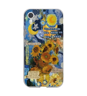 Iphone XR Uyumlu Van Gogh Tasarımlı Şeffaf Telefon Kılıfı