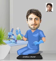 Kişiye Özel Laborant Erkek Ahşap Biblo-1