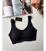 Intive Balensiz Dikişsiz Push-up Çıkarılabilir Padli Invisible (Görünmez) Bralet - İthal Bra (Siyah)