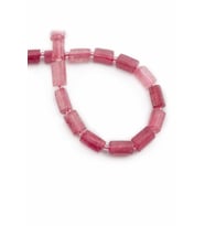 Çilek Kuvars Doğal Taş Silindir Kesim 7x12mm Dizi