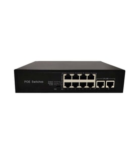 OEM ODM Fast Ethernet 10/100mbps 8Port Poe Switch With 2 Uplink Port Network Switch (Siyah)