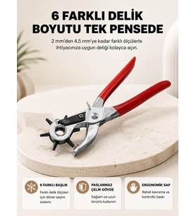 Delme Pensesi 6 Başlıklı Çok Amaçlı Paslanmaz Çelik Ergonomik