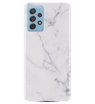 Kılıfland Samsung Galaxy A72 Kılıf Silikon Resimli Kapak Beyaz Açık Mermem Stok 1293
