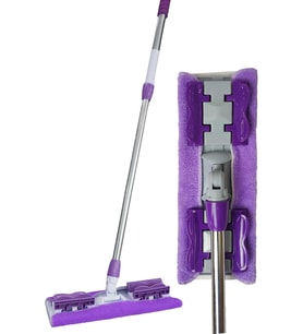 Sihirli Yer Mopu Fayans Duvar Yüzey Temizlik Mikrofiber Mandallı Mop, Teleskopik Saplı İstediğin Bezi Tak Kullan +1 Yedek Bezli