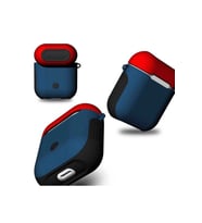 Apple Airpods Uyumlu Kılıf Zore Shockproof Silikon (Mavi-Kırmızı)