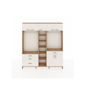Arges Gardrop 11 Raflı 4 Çekmeceli 2 Askılı 220x30x243 Çam-Aytaşı