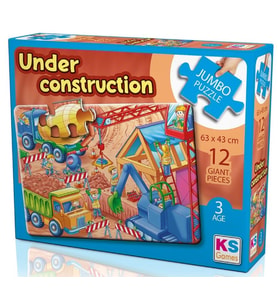 KS Games 12 Parça Erkek Çocuk İnşaat Alanı Jumbo Puzzle - 31004 - 3 Yaş Üzeri