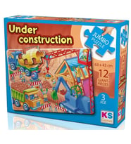 KS Games 12 Parça Erkek Çocuk İnşaat Alanı Jumbo Puzzle - 31004 - 3 Yaş Üzeri