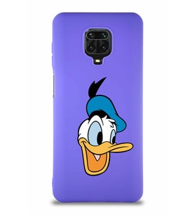 Xiaomi Redmi Note 9S Soft Premier Kapak Donald Duck-A Tasarımlı Silikon Kılıf - Mor (Şeffaf)