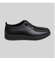 BEREN FOOTWEAR 851 KADIN HAKİKİ DERİ LASTİK BAĞCIKLI GÜNLÜK AYAKKABI SİYAH