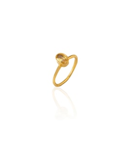Kadir Jewellery 22 Ayar Altın Kaplama Zirkon Taşlı Kadın Minimal Yüzük