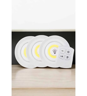 Spot Lamba Led Işık 3'Lü Uzaktan Kumandalı Pilli Yapışkanlı