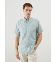 LCWAIKIKI Classic Yeşil Regular Fit Çizgili Poplin Erkek Gömlek