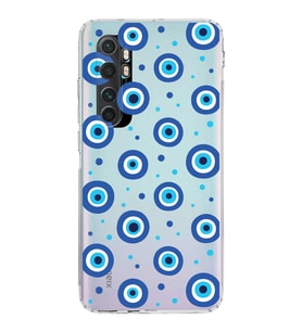 PrintiFy Xiaomi Mi Note 10 Lite ile Uyumlu Nazar Boncuğu 1  Kamera Korumalı Şeffaf Silikon Kılıf