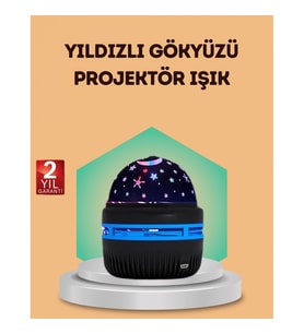 Mey İthalat® USB Galaxy Projektör Lamba – Romantik Atmosfer, Çocuk Odası, Parti ve Düğün Işığı