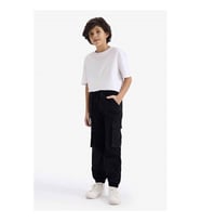 Defacto Kargo Gabardin Siyah Erkek Çocuk Pantolon G8013A8/BK81