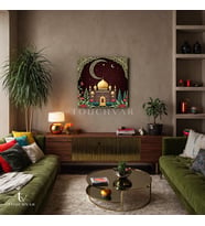 Kare Kanvas Tablo Hilal ve Cami Kültür Tablosu Ev Ofis Duvar Dekoru