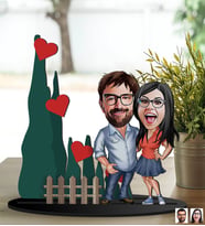 BK Gift Kişiye Özel Sevgililer Karikatürlü 3D Ahşap Biblo, Sevgili Biblo, Ahşap Biblo, Sevgiliye Hediye, Sevgililer Günü Hediyesi-7