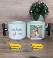 Psikiyatrist Kupa Bardak Fotoğraflı T Siyah Kulplu Psikiyatriste Hediye