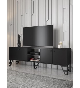 Wood'n Love Sofia 180 Cm Metal Ayaklı Tv Ünitesi - Siyah / Siyah