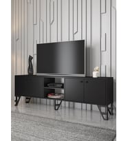 Wood'n Love Sofia 180 Cm Metal Ayaklı Tv Ünitesi - Siyah / Siyah