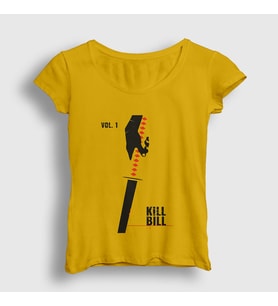 Presmono Kadın Sarı Sword Film Kill Bill T-Shirt 246472tt