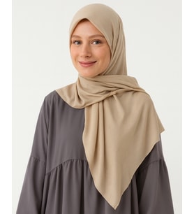 Bambu Kraş Eşarp 100x100 cm – Terletmez, Tok ve Dik Duran, Dört Mevsim Kullanıma Uygun (Bej)