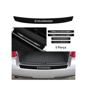 Volkswagen Vento İçin Uyumlu Aksesuar Oto Bağaj Ve Kapı Eşiği Sticker Set Karbon