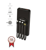 Torima TRM-1014 Siyah 10.000mAh Wirelles Dijital Göstergeli Hızlı Şarjlı Powerbank