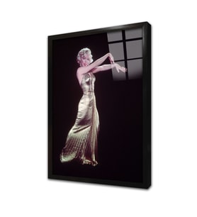 Renkli Marilyn Monroe Çerçeveli Cam Tablo