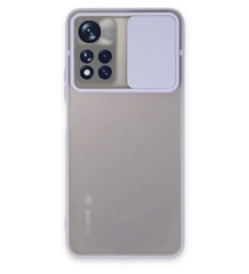 Pilelistore   Xiaomi Redmi Note 11 Pro Plus 5G Kılıf Palm Buzlu Kamera Sürgülü Silikon - Lila