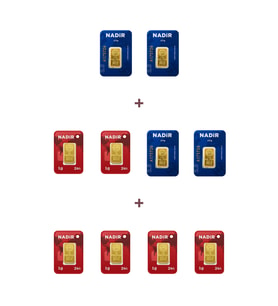 Nadir Gold 24 Ayar 16 Gram Külçe Altın (4 Adet 2,5 Gram Külçe Altın + 6 Adet 1 Gram Külçe Altın )