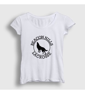 Presmono Kadın Beyaz Beacon Hills Lacrosse V2 Dizi Teen Wolf T-Shirt 330822tt (Beyaz)