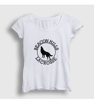 Presmono Kadın Beyaz Beacon Hills Lacrosse V2 Dizi Teen Wolf T-Shirt 330822tt (Beyaz)
