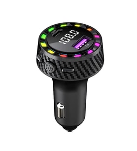 RGB Işıklı 5.3 Bluetoothlu Çakmaklık 30W USB Type C Hızlı Şarjlı Araç Kiti - Eller Serbest Modlu